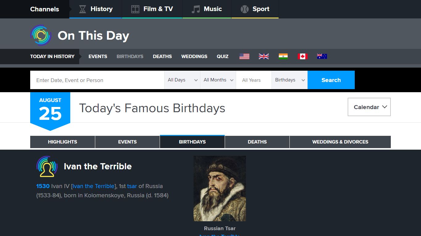 Today's Famous Birthdays - On This Day